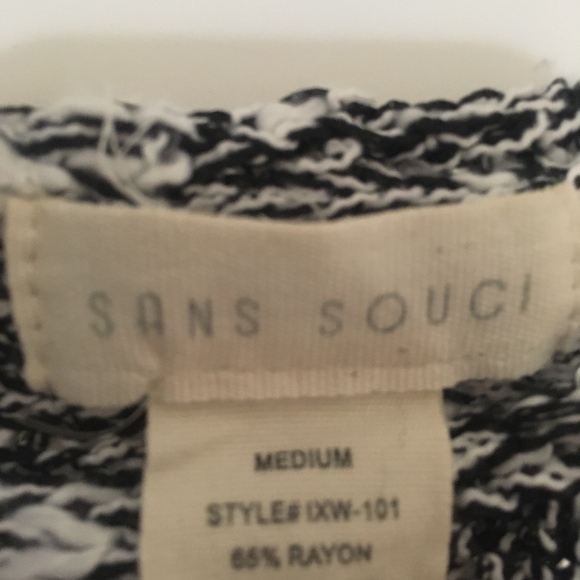 SANS SOUCI Sweater Shirt Black & White Med w/ seq - Picture 5 of 5